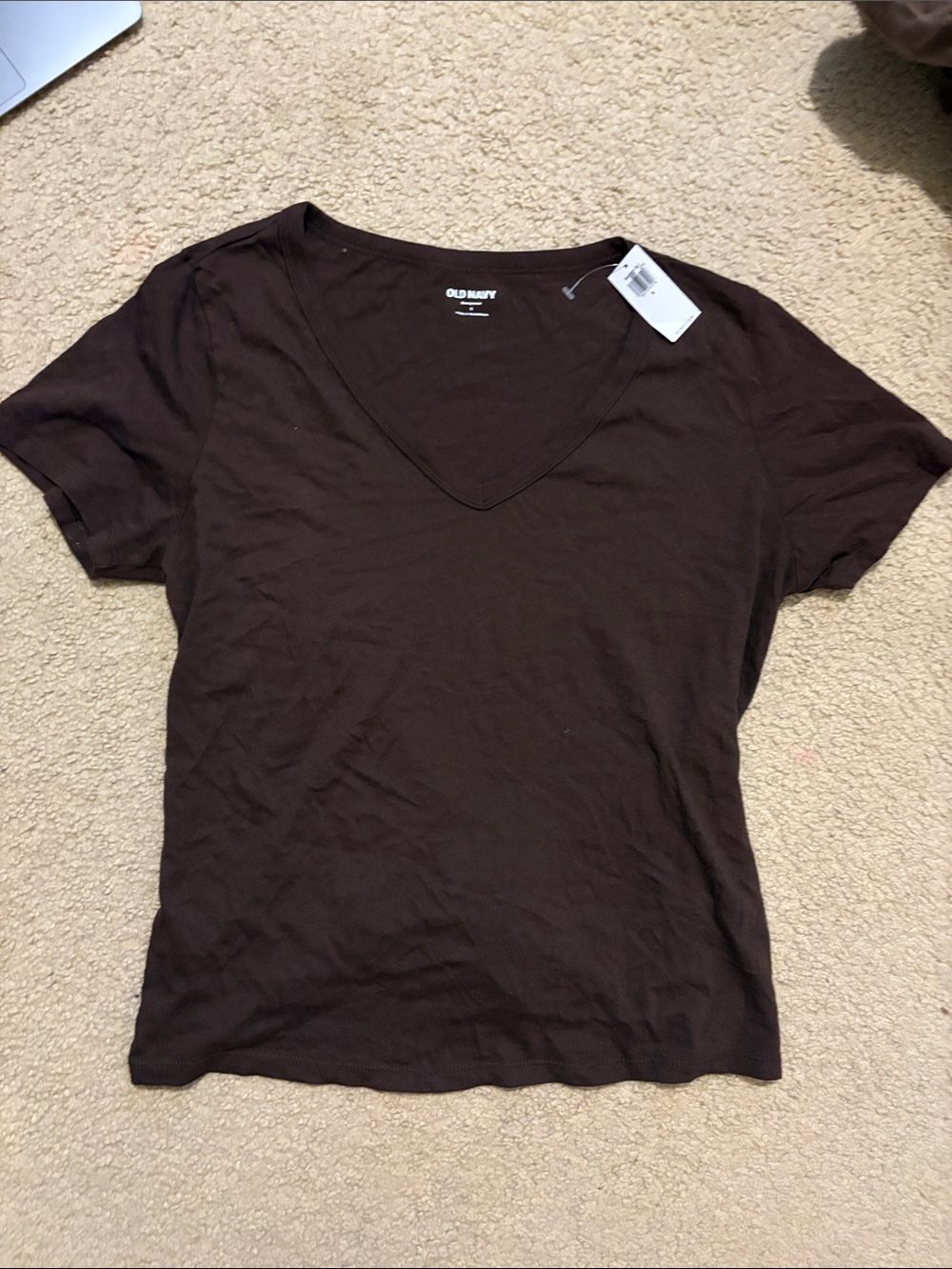 Old Navy Brown V-Neck Short Sleeve Tee